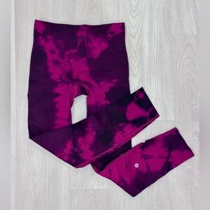 NWOT Lululemon Athletica wine/black tie-dye leggings